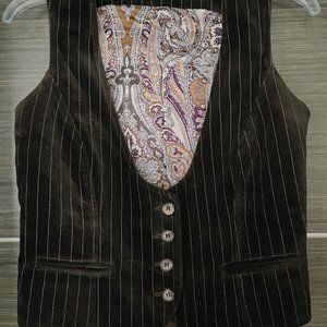 Arayal Made In Italy Cropped Pinstriped Vest 100%… - image 1